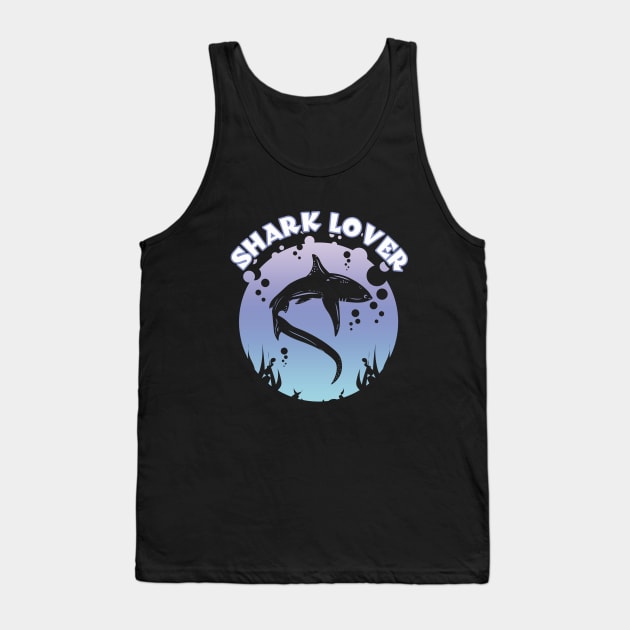 Shark Lover Graphic Design Tank Top by TMBTM